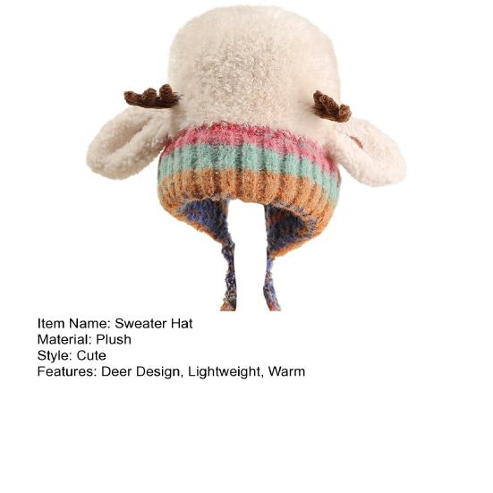 Christmas Antler Hat Handbag 2-in-1 Reindeer Hat Festive Elk Antler Decoration Stretchy Soft Warm