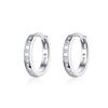 Bamoer 925 Sterling Zilveren Hoepeloorbellen voor Dames Minimalistische Eenvoudige Cirkel Zirkonia Oorbellen KTJ
