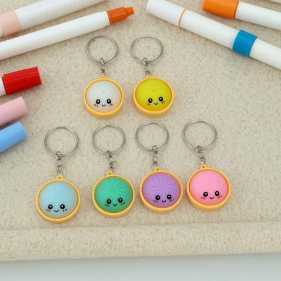Sleutelhanger voor Stressverlichting, met Stoombroodje Hanger, Fidget Clicker met Tactiel Feedback Ontwerp, Angstverlichtend Speelgoed voor Kantoor en Studie