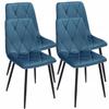 4 X UPHOLSTERED CHAIR Quilted VELVET Modern