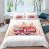 Firefighter Truck Duvet Cover Set Kids Firemen Car Vehicle Bedding Set For Boys Fire Engine Pattern King Size Comforter Cover