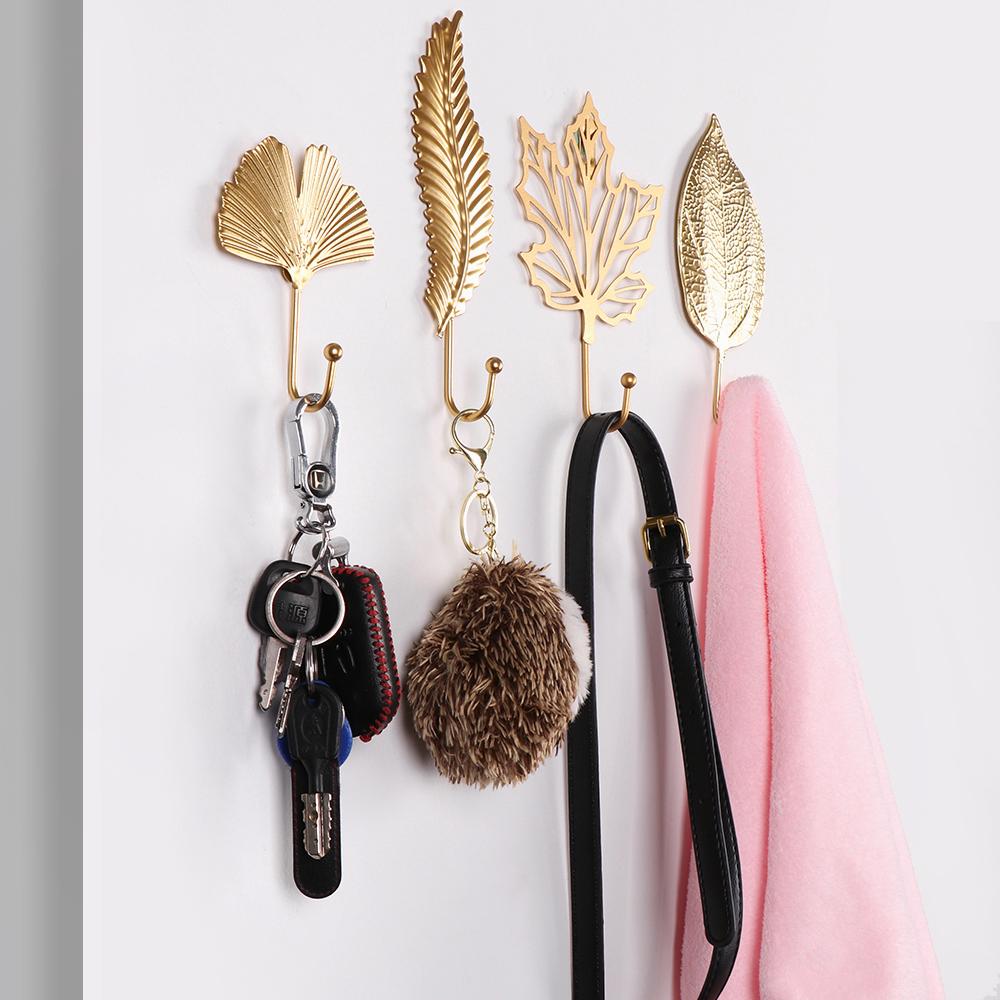 For Towel Clothes Home Decoration Wall Hanger Hanging Storage Rack Leaf Shape Wrought Iron Hook