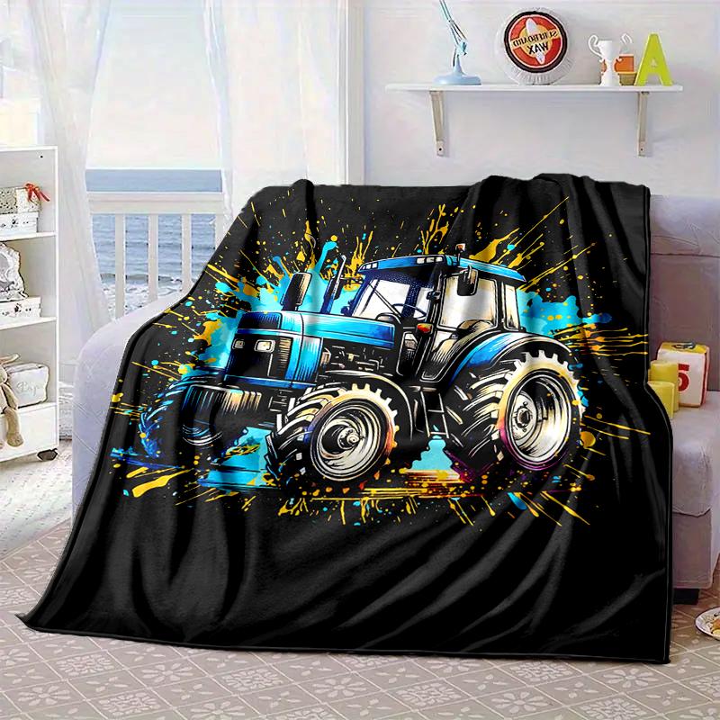 Electric Monster Truck Art Blanket Flannel Blanket for bed, sofa, Camping, Hiking, Picnic Essentials, gift for family Fan gifts