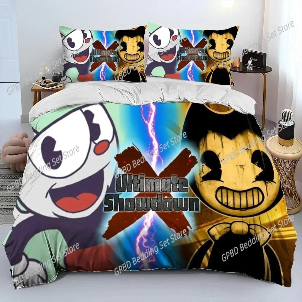 Cuphead And Mugman,Game 3D New Duvet Cover Pillowcase Bedding Set Adult Boy Girl Bedroom Decoration Children Single Double Large