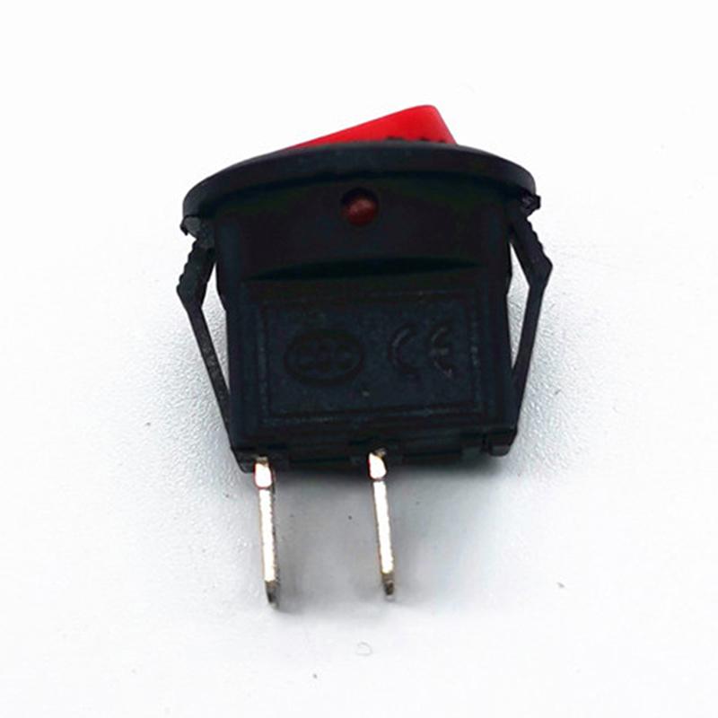 10Pcs Kcd11 Diameter Small Round Boat Rocker Switches Black Mini Round Black White Red 2 Pin On-Off Rocker Switch