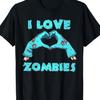 MenS Zombie Lover Graphic TShirt Black Horror Movie Tee with Heart Hands Design Soft Breathable Shirt for Hallowee