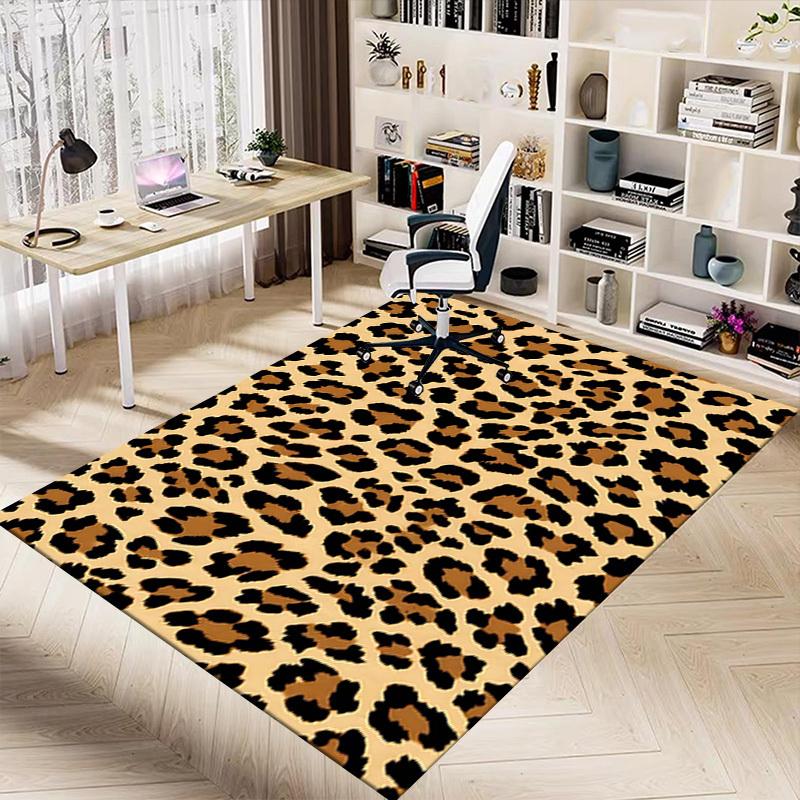 1PC Leopard Print Extra Large Non Slip Floor Carpet, Office, Family, Bedroom, Studio Large Area Rug Indoor Rugs, , Vibrant Colors