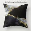 Abstract Blue and Gold Swirl Pattern Throw Pillow Cover for Modern Sofa Decor