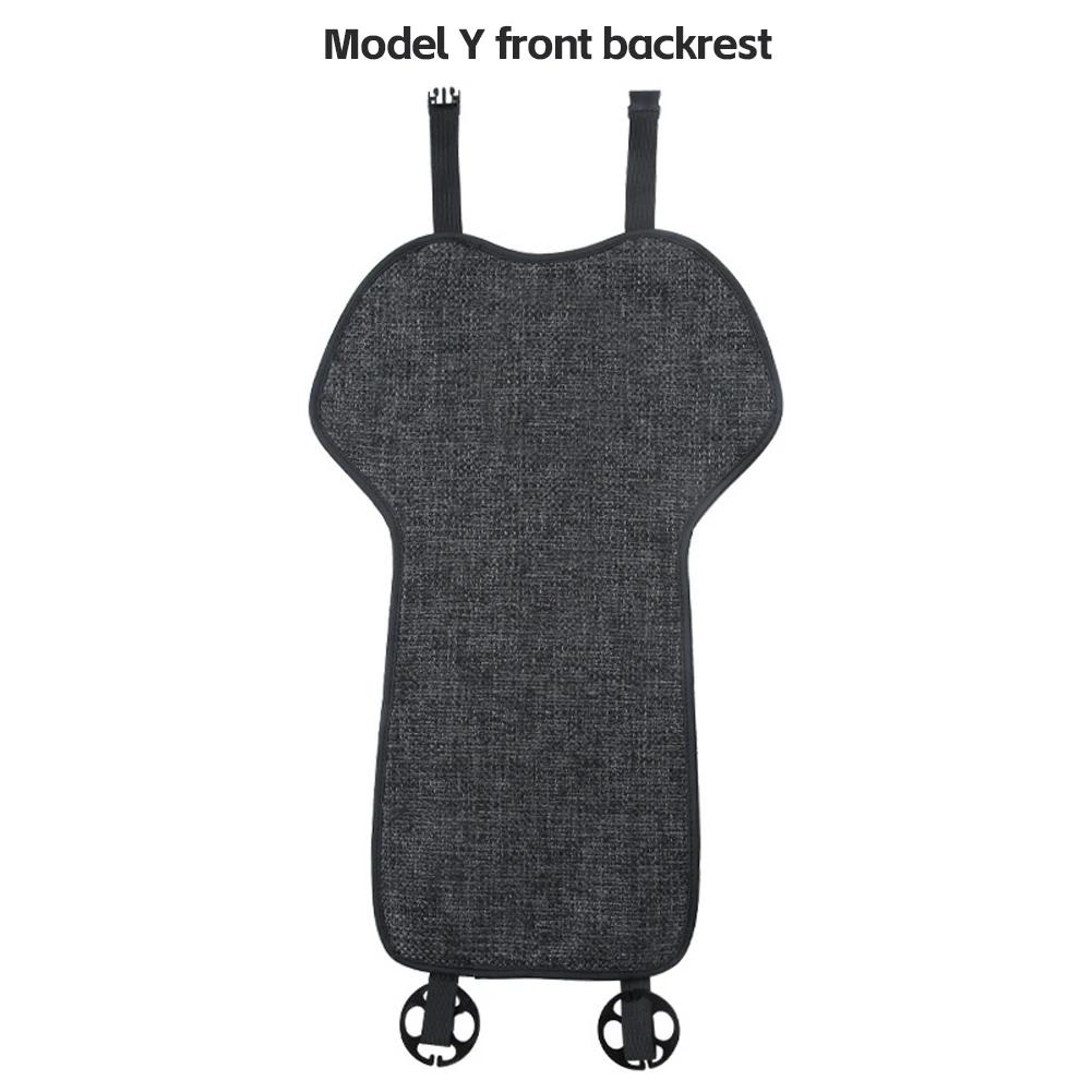 Flax Seat Pad Cover For Tesla Model 3 Model Y Breathable Comfortable Non-slip Car Front Drivers Passenger Rear Seatback Cushion