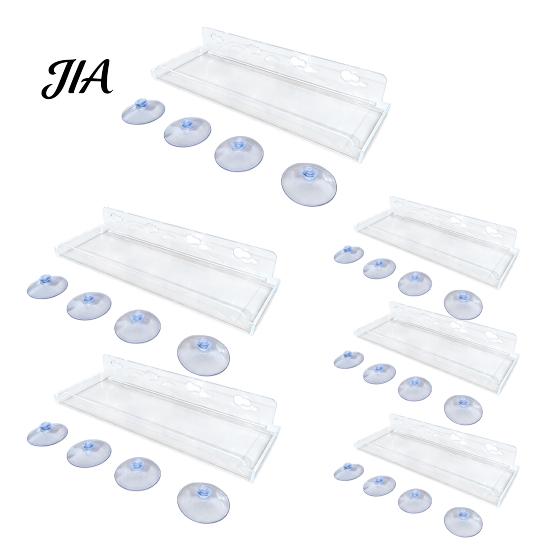 Wall Mounted Storage Rack Window Plant Shelf with Suction Cup And Protective Edge, Clear Acrylic Floating Sturdy Organizer Display Shelf, for