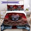 3pcs Pennywise2 Design Cover Set - HD Printed Bedding with 1 Cover and 2 Pillowcases - Perfect for Home and Dorm Decor