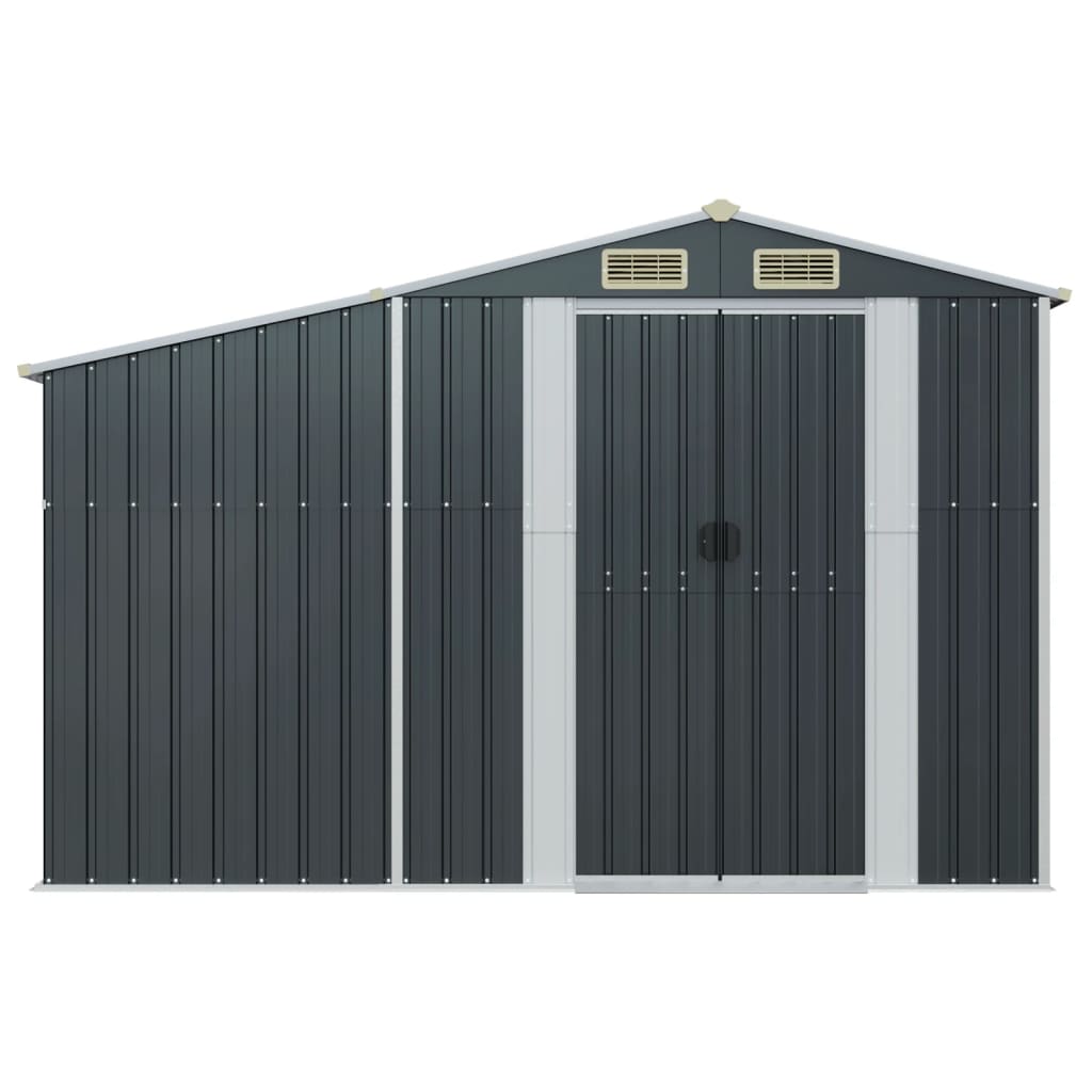Vidaxl Garden Shed, Anthracite, 277X93X179 Cm, Galvanized Steel