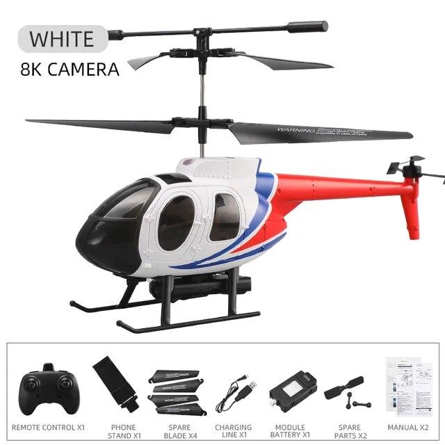 New RC Drone 6 Channel Military Helicopter LED Mini Drone with Camera HD 8K Wifi FPV Drone Remote Control Aircraft Toy Boys