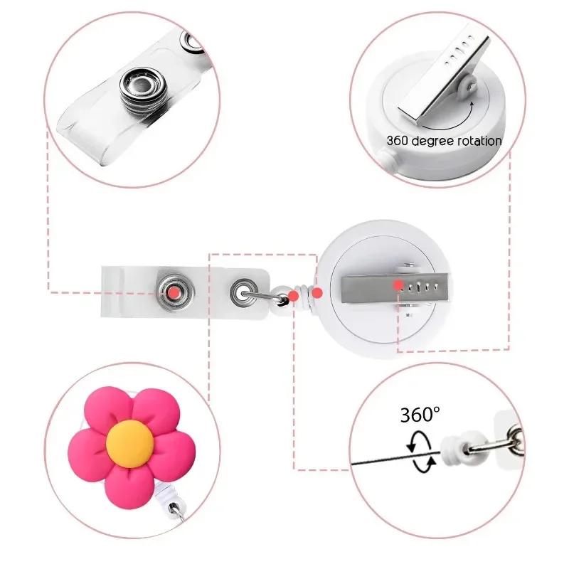 1pc Retractable Nurse Doctor Chest Badge Reel Clip Holder Work ID Card Holder Keychain Badge Accessories Women Gifts