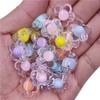 10 gab 17 mm akrila konfekšu krāsa ziedu formas brīvas krelles kaklarotas rokassprādzes rotaslietas DIY amatniecība