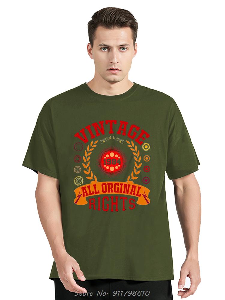 Vintage 1984 Birthday Cotton T Shirts for Oversized Short Sleeve Clothing Retro T-shirt Born in 1984 Clothes for Men Tops Tees