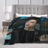 Bang Chan Flannel Blanket Cool Boy Gun Warm Soft Throw Blanket for Living Room Airplane Travel Funny Bedspread Sofa Bed Cover