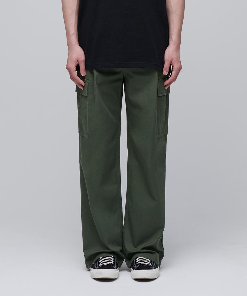 Musinsa Standard One-Pleat Wide Cargo Pants [Sage Green]