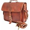 Valigetta per laptop Borsa a tracolla messenger marrone vintage in pelle di capra per uomo