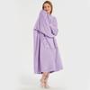 Fashion Couple Flannel Long Pijama Hooded Lazy TV Blanket Autumn Winter Soft Home Wear Pajamas Solid Loose Pocket Warm Thick Loungewear