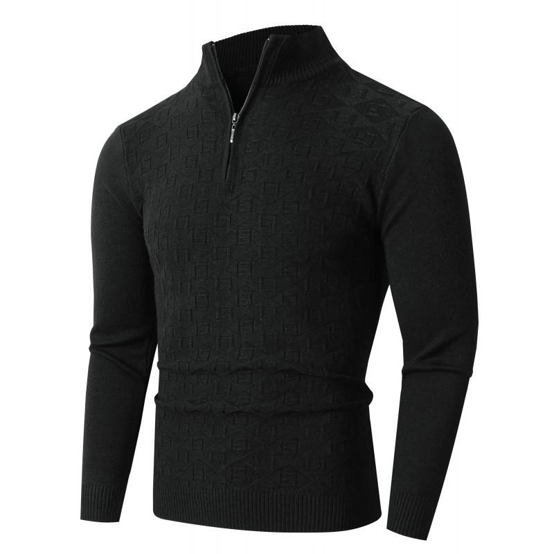 Men's Knitted Sweater Autumn New Men's Half Zipper Fashion Trend Fashion Knitted Sweater