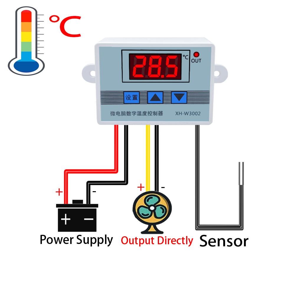 12V 24V 110V 220V Professionale W3002 Regolatore di Temperatura Digitale a LED 10A Termostato Regolatore XH-3002