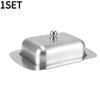 1SET Stainless Steel Butter Box with Lid, Rectangular Butter Box, Cheese Box, Pastry Tray, Bread Box, Snack Storage Plate
