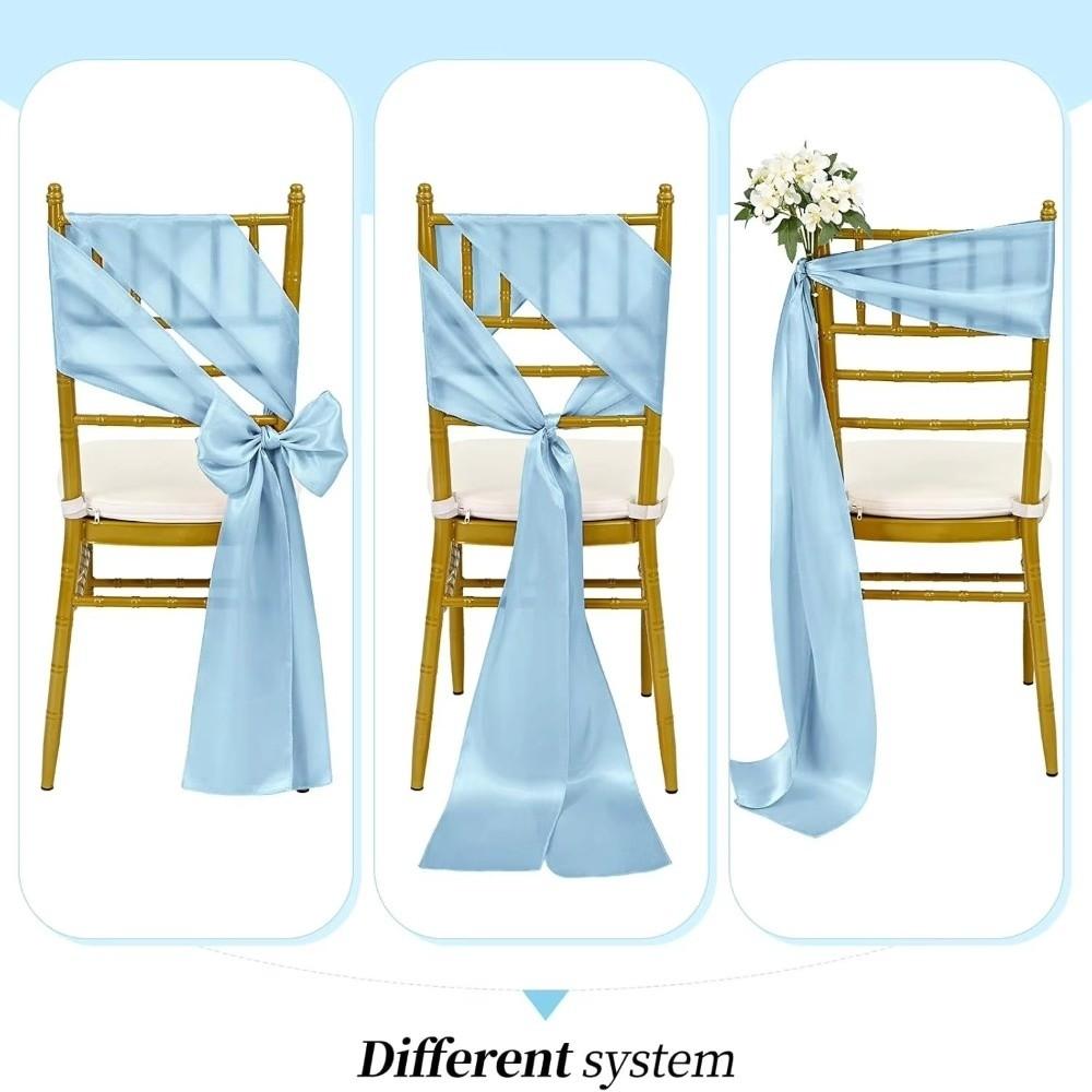 Elegant Design Satin Chair Sashes Butterfly Ties Chair Cover Decoration  Festival Celebration
