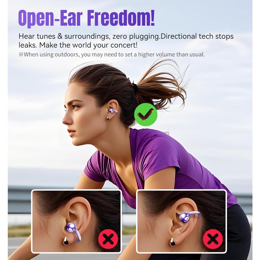 1PACK ear clip type earplug wireless Bluetooth headset IPX5 waterproof grade, suitable for sports running and comfortable lightweight small headset