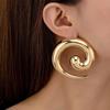 Retro Seashell Snail Statement Earrings - Long Metal Dangle Design for Women