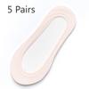 5 Pairs Summer Women's Socks Ice Silk Boat Socks Non-slip Invisible Socks Women's Shallow Mouth Socks High Heel Socks