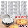 10-50Pcs Reusable Aluminum Alloy Egg Tart Mold Baking Accessories Cookie Pudding Mould Mooncake Mold Pastry Tools Cake Molds