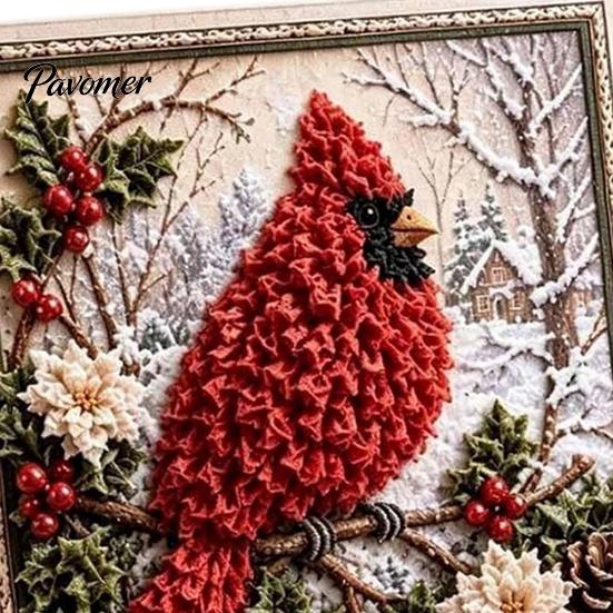 Adults Poke Art Kit 3D Christmas Fabric Kit, DIY Punch Needle Embroidery Set, Festival Handmade Holiday No-Sew Crafts Projects for and Beginner