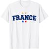T-shirt Drapeau France Football Fierté Française Tee France Football Deux Étoiles Vêtement Troisième Chargement Français Sport Fan de Foot Maillot d'Équipe