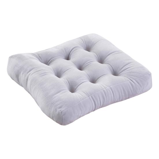 Square Seat Cushion 16x16 Inches Solid Color Stuffed Chair Pad Velvet Thick Seat Cushion for Dining Chair Floor Home Office