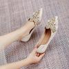 Women Spring and Autumn Plus Size Wedding Shoes Lace Embroider Flats Woman Ballerina Pointed Toe Pearl Loafers Sneakers