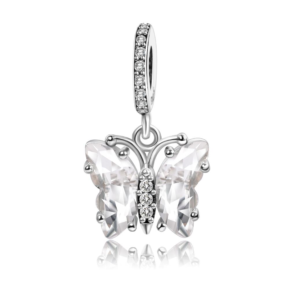 New Summer Products Copper Murano Glass Butterfly Dangle Charm Compatible With Authentic Bracelets Highend Jewellery Gift Ideal For Girl