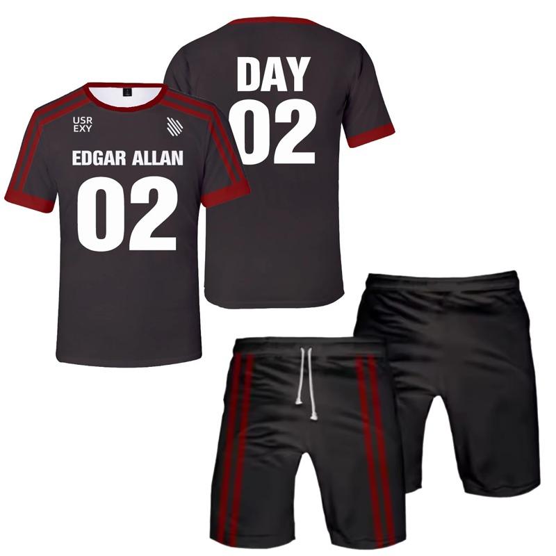 Edgar Allan Moreau Trikot Cosplay T-Shirt Shorts Set 3D The Foxhole Court Druck T-Shirts Anzug Sommer Herren Damen Y2k Trainingsanzug Outfits