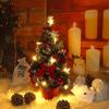 40CM Tafelkerstboom met Lichtjes - Mini Dennenboom Vakantiedecoratie en Nieuwjaarscadeau