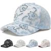 Women Baseball Cap Flower Print Rhinestone Lace Breathable Sunshade Curved Brim Fashion Cap Street Dance Party Casual New