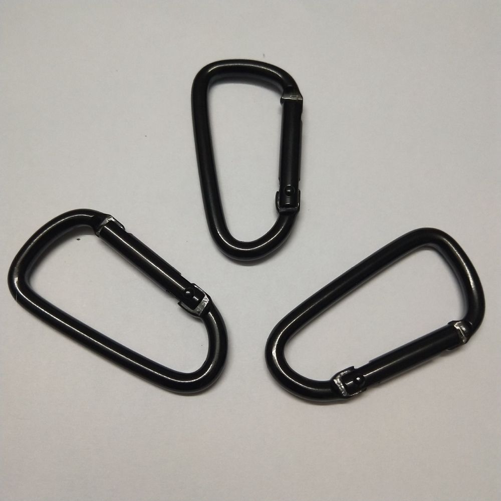 Sports Equipment Safety Black Climbing Button Alloy Carabiner Buckle Keychain Camping Hiking Hook