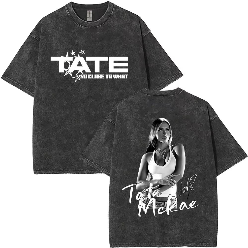 Tate McRae Si Près De Ce Que Je Pense Que Tu Sais Ce Que C'est T-shirt Lavé Vintage Hommes Femmes Miss Possessive T-shirts de Tournée