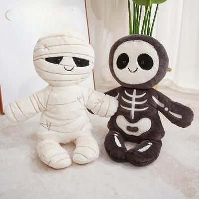 Cartoon Mummy Skull Man Plush Toy Creative Halloween Ghost Soft Stuffed Fun Holiday House Decoration Pendant Birthday Gift