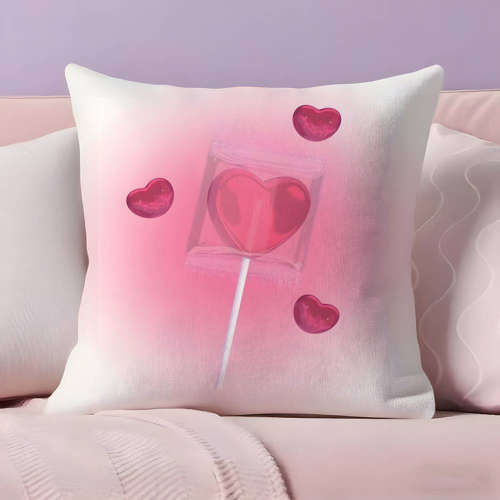 Sweet Pink Candy Pillow Case Ultra Soft Skin Friendly Fabric Cloud Like Comfort & Concealed Zipper