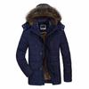 Autumn and Winter Clothes Medium and Long Cotton-padded Clothes Men's Velvet Thickened Large Size Middle-aged and Elderly Warm Cotton-padded