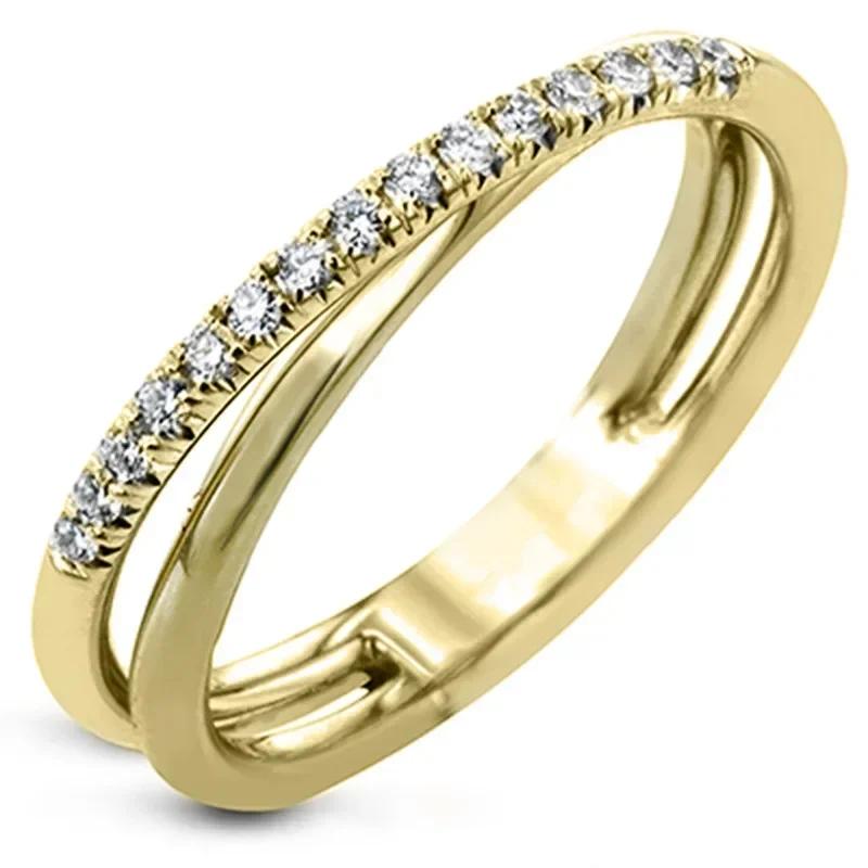 New 2024 Trendy Rings for Women High Quality Gold Color Brilliant Cubic Zirconia Finger-rings Wedding Engagement Jewelry