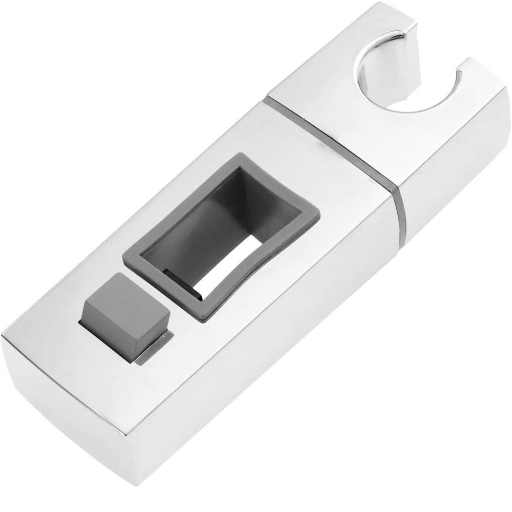 Chrome Adjustable Shower Head Holder with Button for Slide Bar