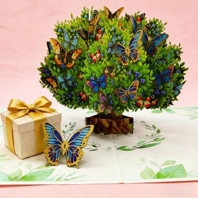Beautiful Handcrafted 3D Popup Card Feature Elegant Butterfly Design On Premium Paper Birthday Greeting Card