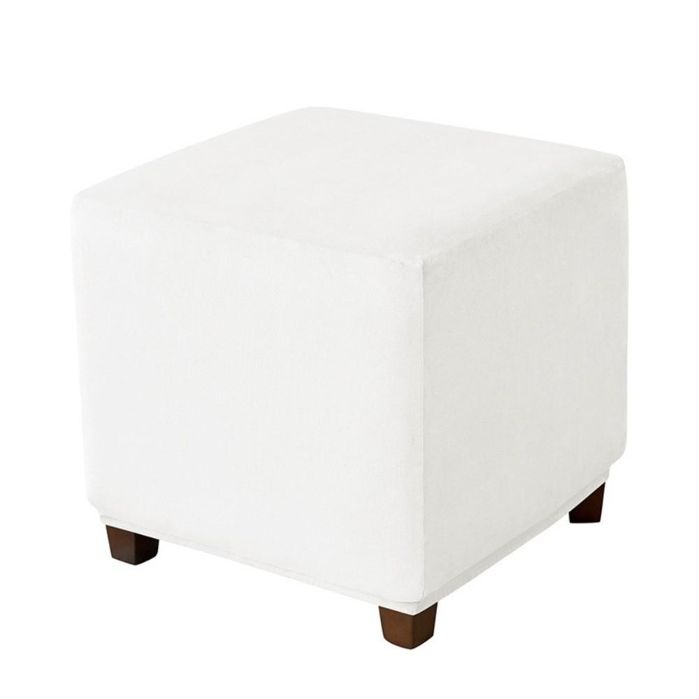 Velvet Footrest Slipcovers Elastic Furniture Protector Durable Ottoman Cover