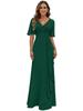 Evening Dress 1011 New V-neck Pleated Long Chiffon Party Dress Skirt Slim Swing Wedding